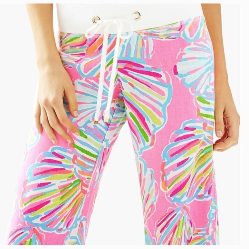 Lilly Pulitzer Beach Pant in Pink Pout Shellebrate size Medium NWOT